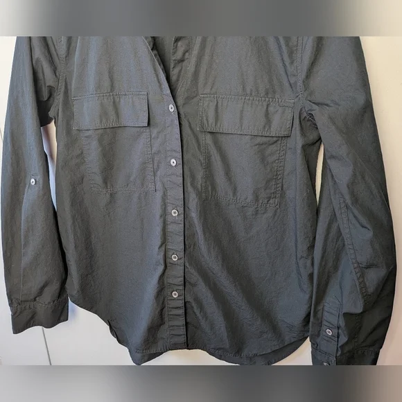 Babaton Aritzia POPLIN UTILITY SHIRT Black Women Size Small 100% Cotton - Picture 6 of 13